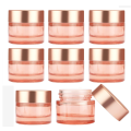 Pink Glass Cream Jar Empty Cosmetic Container