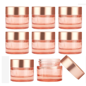 Roze glazen crème pot lege cosmetische container