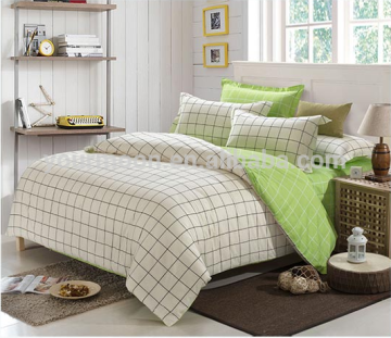 Fashion simple style 100% cotton reactive printed twill duvet cover set/ bed sheet set for young