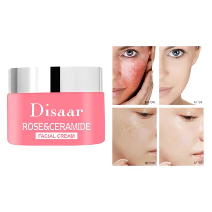 Rose & Ceramide Facial Cream - Vitamin E Skin Nourishing Moisturizer