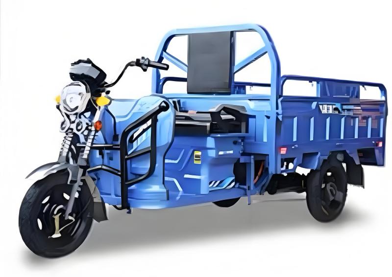 Silver passenger and cargo tricycle