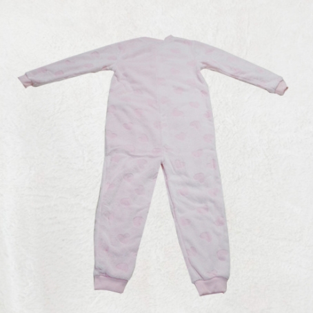 Pink children's all-in-one pajamas