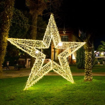 Commercial Grade 3D Large LED Hanging Star Decoration for Shopping Mall Holiday Displays