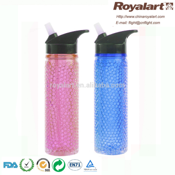 double wall tritan water bottle with freezable bead gel