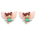 Cute Fairy Girls Flatback Resin Cabochon Artificial Cartoon Angel Handmade Ornament Accessory for Necklace Pendants Decor