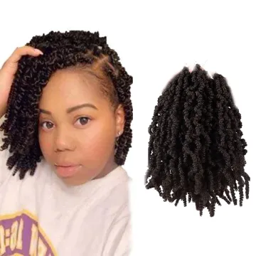 Wholesale 10inch Ombre Pre twisted Spring Braids Fluffy Short Curly Passion Twist Crochet Braiding Synthetic Hair Extensions