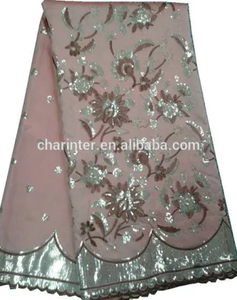 sequin flower george lace silk fabric(PG14017) liturgical lace fabric