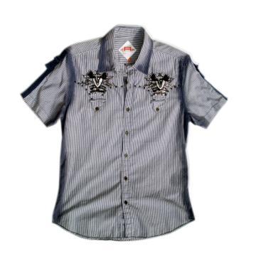 Plain Weave Fabrics 100% Cotton Men\'s Short Shirt