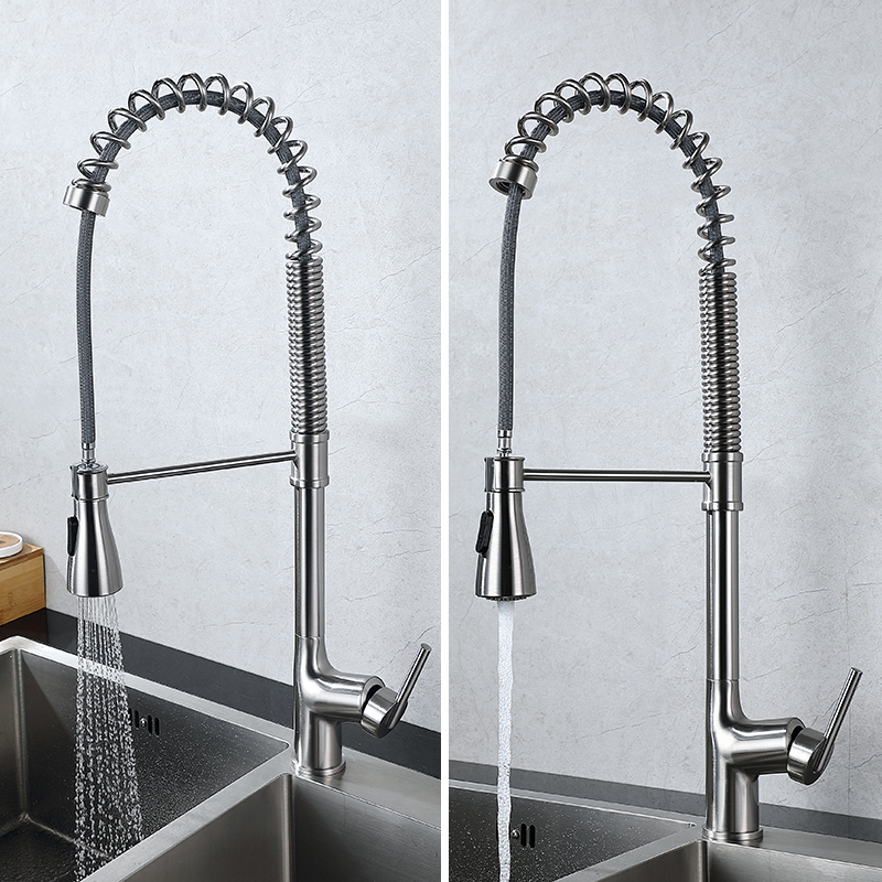 Zinc Spring Loaded Kitchen Sink Mixer Tap Faucets