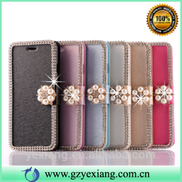 2016 trending products diamond case cover for Samsung j7 leather flip cover case with card slot