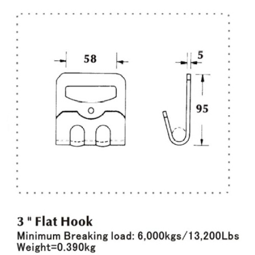 황색 아연 페인트 표면 처리 된 75mm 플랫 후크