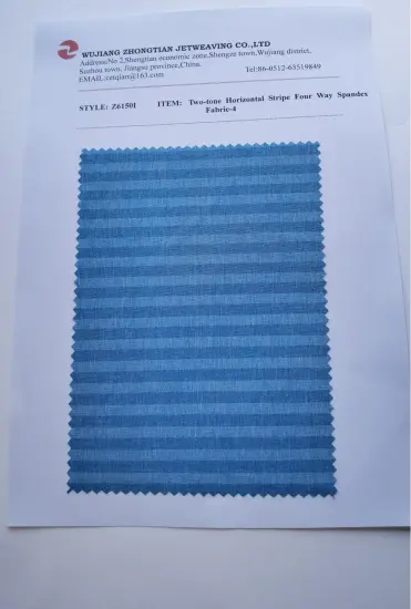 Two-tone Horizontal Stripe Four Way Spandex Fabric-4