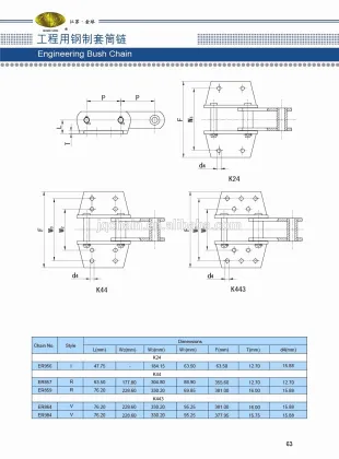 864 bucket elevator chain rexnord