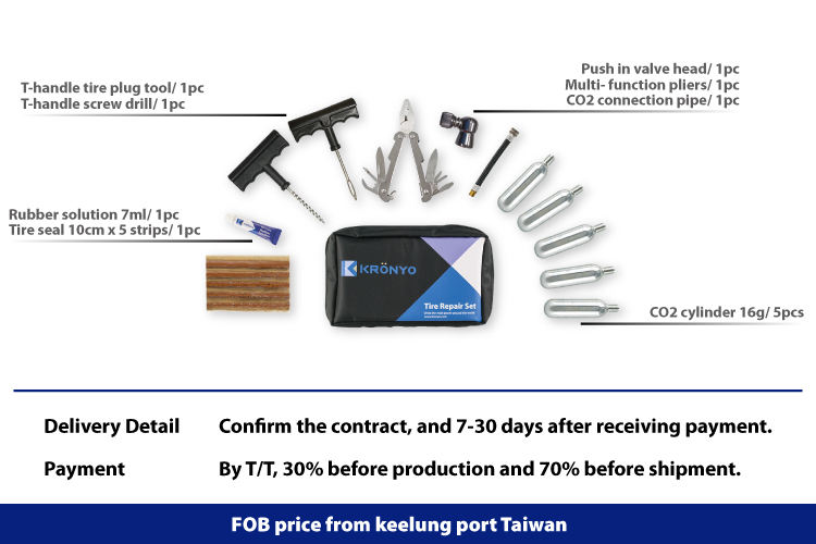 Kit de réparation des pneus plats avec outils de pneus