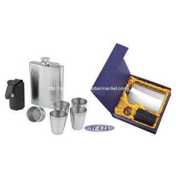 Stainless Steel Hip Flask Gift Set YF-635