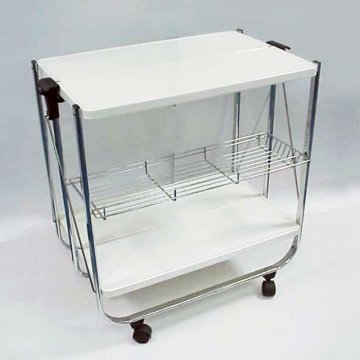 2 Tier Modern Metal frame kitchen Foldable Trolley