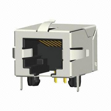 Shielded RJ11 Telephone Connector, Through-hole Type, Side Entry