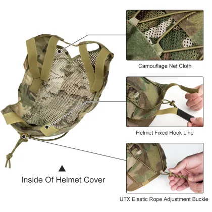 TOPTACPRO Camouflage Tactical Hunting Gear: Customizable Helmet Cover for Team Wendy Helmets