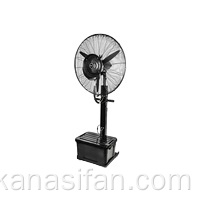 Ventilador de niebla de suelo con pedestal de metal de 3 aspas