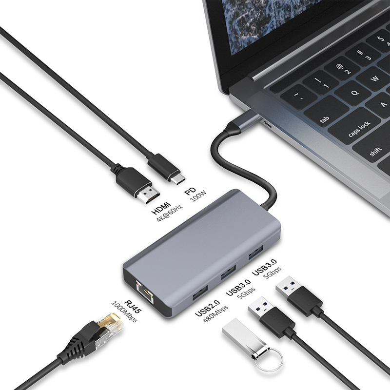 USB C Hub Multiport HDMI-Adapter 6-in-1