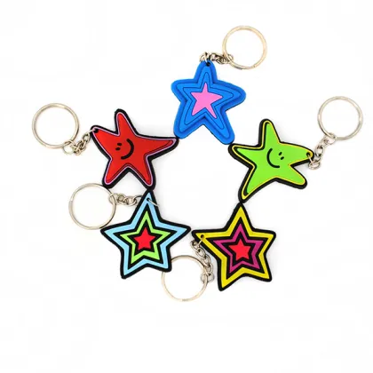 Soft PVC 3D Cartoon Star Promotional Key Chains