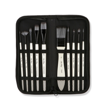 Wholesale High Quality 10pcs Nylon Painting Synthetic Artist Brushes Set