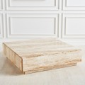 Einfacher Travertine Square Marmor Couchtisch