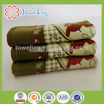 cotton velour customized face towels with printing design
