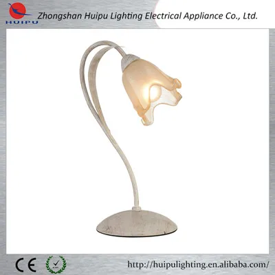 Elegant painting middel size rustic iron glass shade E14 table lamp