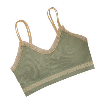 Summer Korean Pink Sweet Chest Wrap Wireless Padded Bra Top