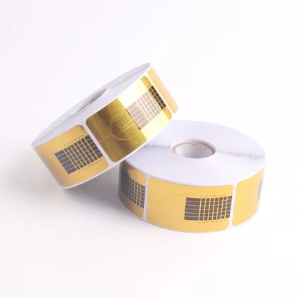 500 Pcs Gold French Nail Form Tips Adhesive Nails for Acrylic UV Gel Extensions