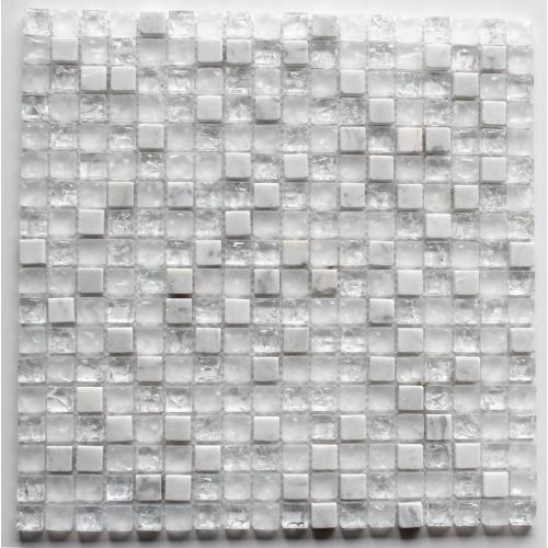 Classic blanco agrietado mosaico de vidrio