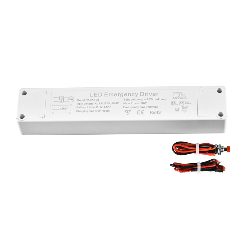 Controlador LED de respaldo de batería de emergencia de potencia completa 20W