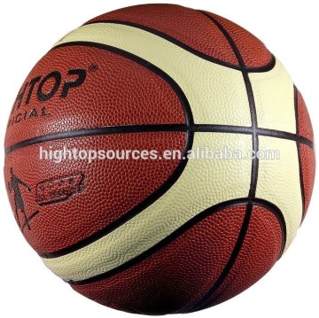 professional PU basketball for match/ 12 panels laminated basketball