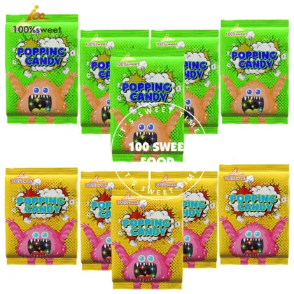 Factory Custom Popping Candy Rocks - Fizzy Pop Candies with Magic Popping Strawberry + Orange Flavor