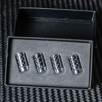 Couvercles de soupape à poussière noirs en fibre de carbone et accessoires de style de voiture pour les pneus et les jantes