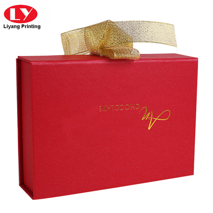 صندوق شوكولاتة من الورق المقوى الأحمر الفاخر مع مقسم نفطة