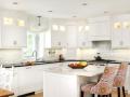 Υψηλή γυαλιστερή κρέμονται συναρμολογημένα λευκά ντουλάπια κουζίνας