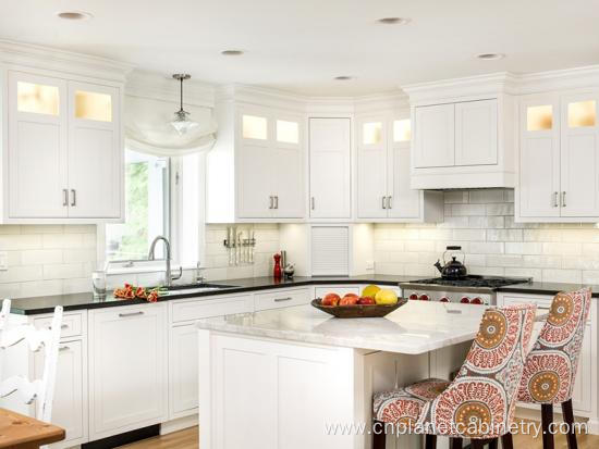 High Gloss Hanging Assembled White Kitchen Cabinets Set