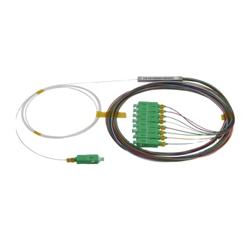 FTTH 8-way Optical Fiber 1x8 Mini Steel Tube PLC Splitter for 0.9mm Cables