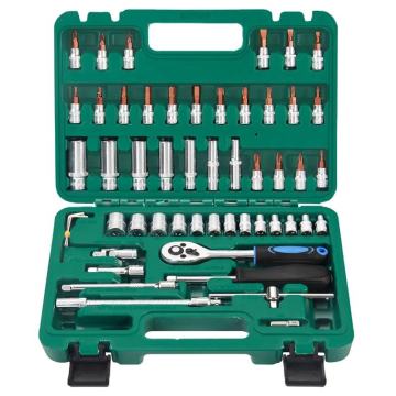 53 PCS Auto Car Repair Socket Box Tool Box: Kit de tournevis à clé à cliquet