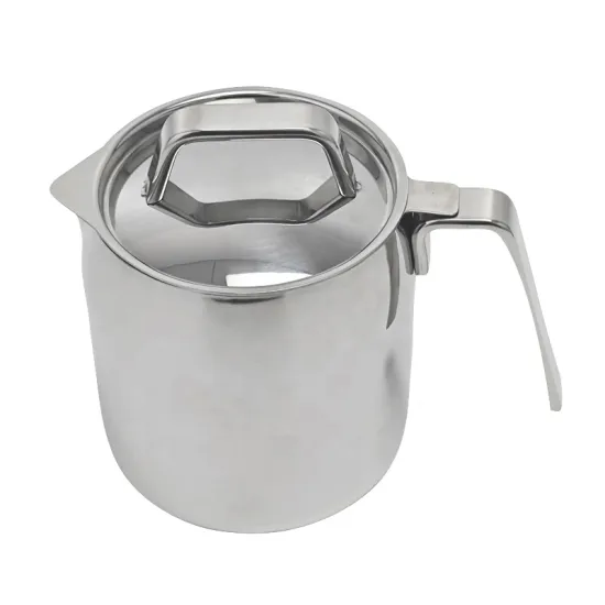 304 Stainless Steel Oil Filter Pot: Kitchen Oil Storage Saver with Strainer