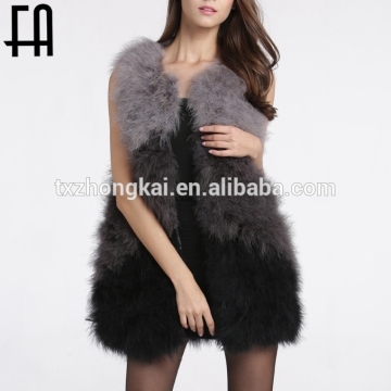 Factory direct wholesale fashion lady's ostrich fur vest