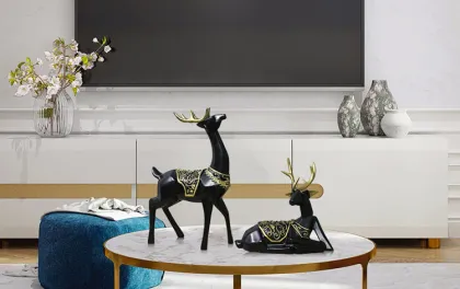 High quality desktop decoration little fiberglass deer statue