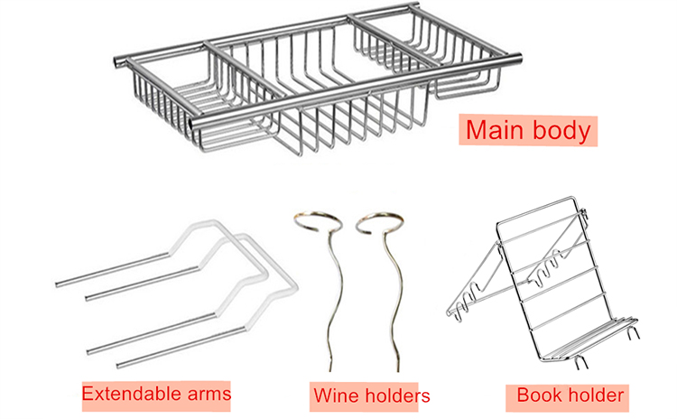 Multifunctional Retractable Bath Tub Rack