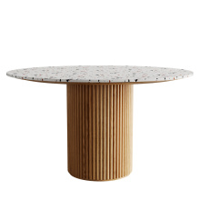 Simple Design Practical High Quality Sofas Stable Durable Wax Solid Wood Round Dining Tables Factory