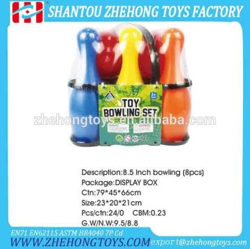 8.5 Inch 8pcs indoor bowling set kids plastic bowling set inflatable bowling set