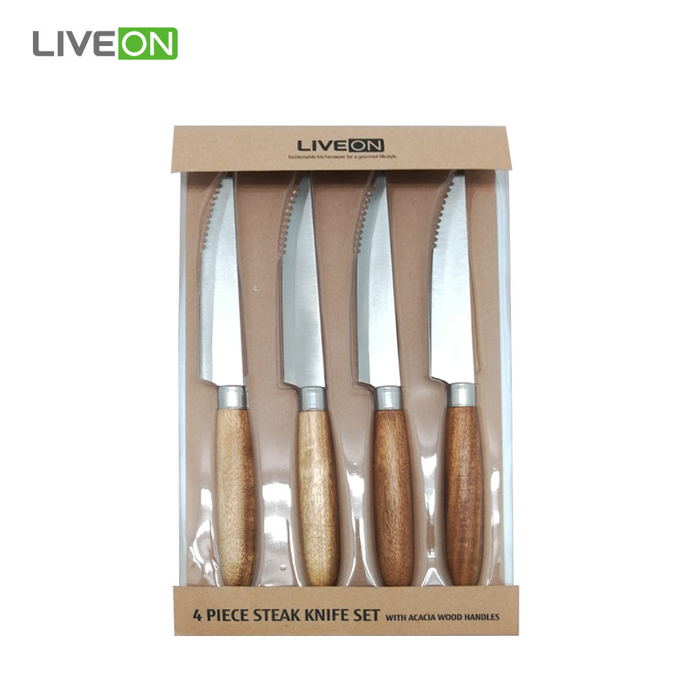 Cuchillo de filete de la manija de la forma redonda 4Pcs