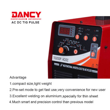 Tig ac dc TIG225P pulse welder 220V inverter aluminium digital welding machine