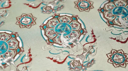 A Dream of Dunhuang Gambiered Silk Fabric